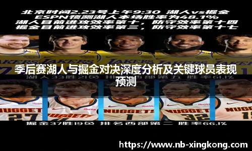 季后赛湖人与掘金对决深度分析及关键球员表现预测
